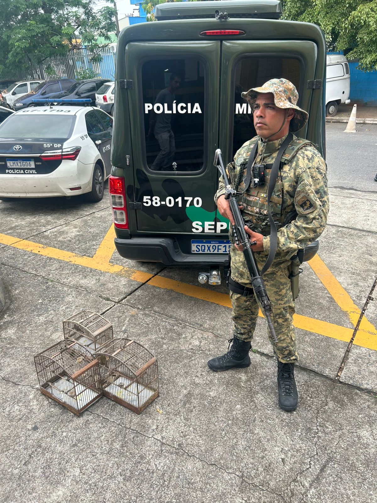 Polícia apreende pássaros silvestres em Queimados, na baixada fluminense 