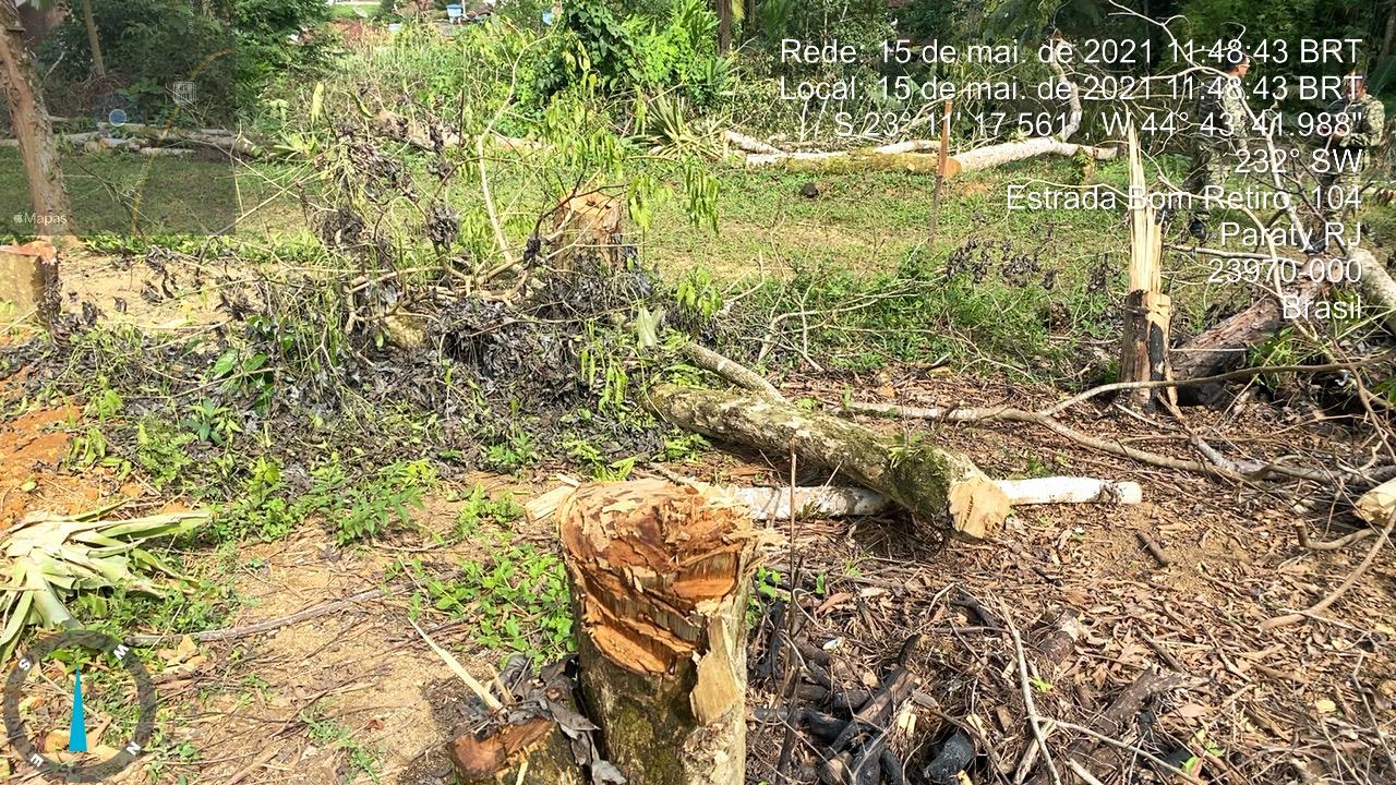 Polícia ambiental constata veracidade da denúncia do Linha Verde sobre desmatamento em Paraty