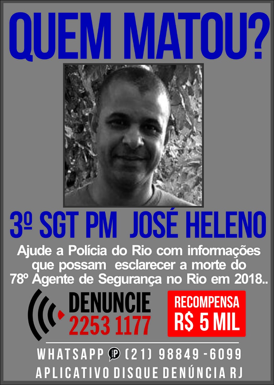 Disque Denúncia pede informações sobre os envolvidos na morte de policial militar em Itaguaí