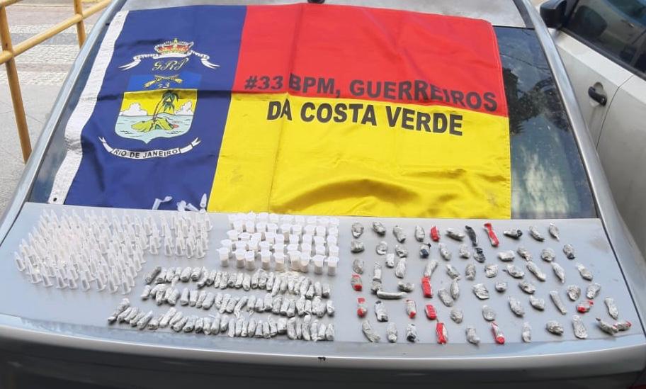 Drogas são apreendidas no Morro do Carmo após informações do Disque Denúncia