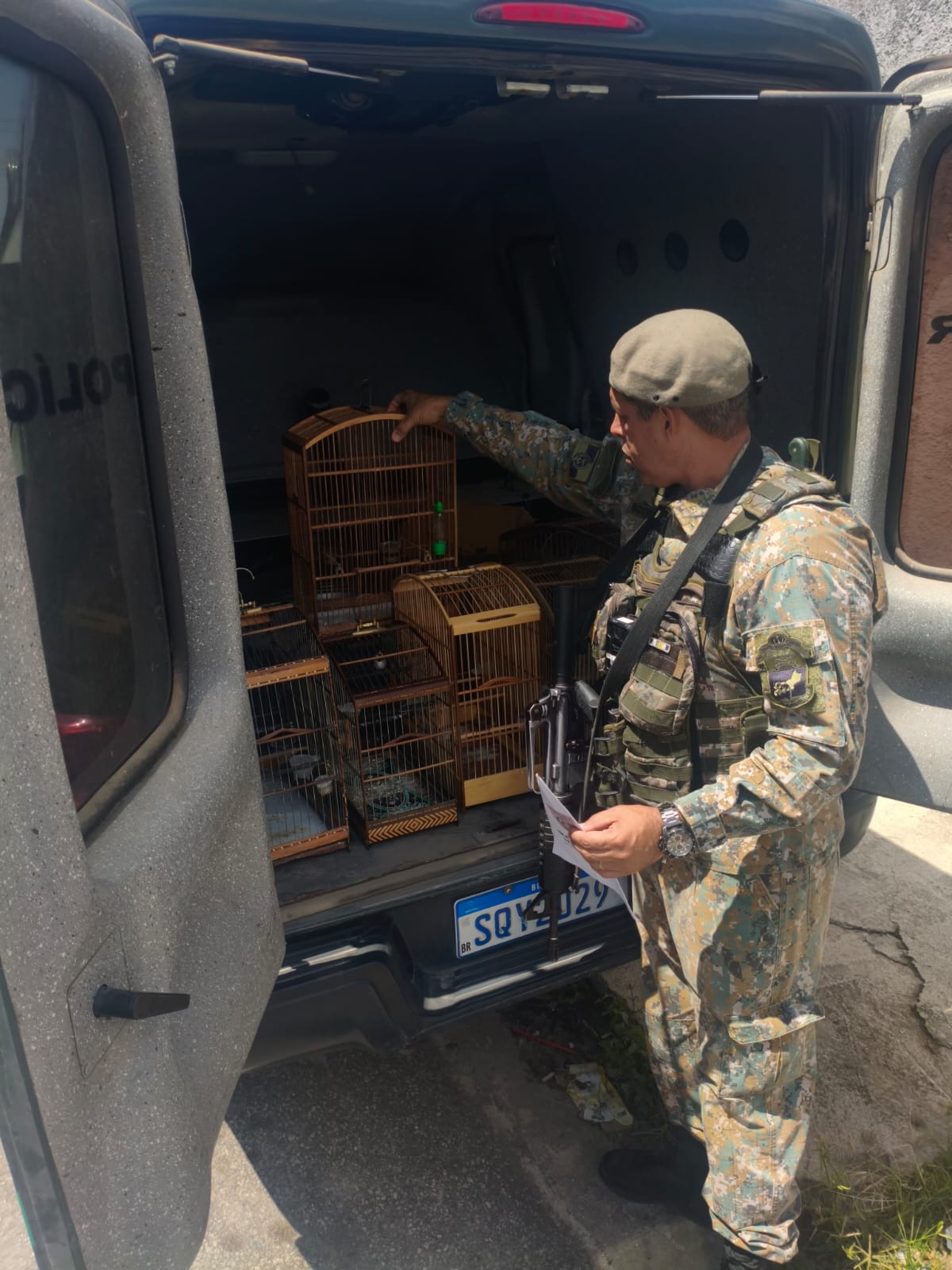 Polícia resgata pássaros de cativeiro em Itaguaí 