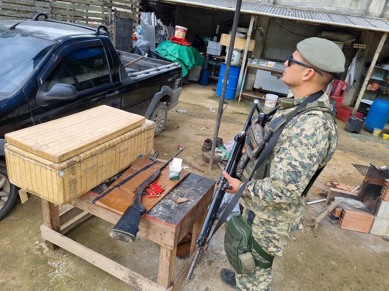 UPAm Pedra Branca apreende arma e munições e identifica poço artesiano sem licença em Campo Grande